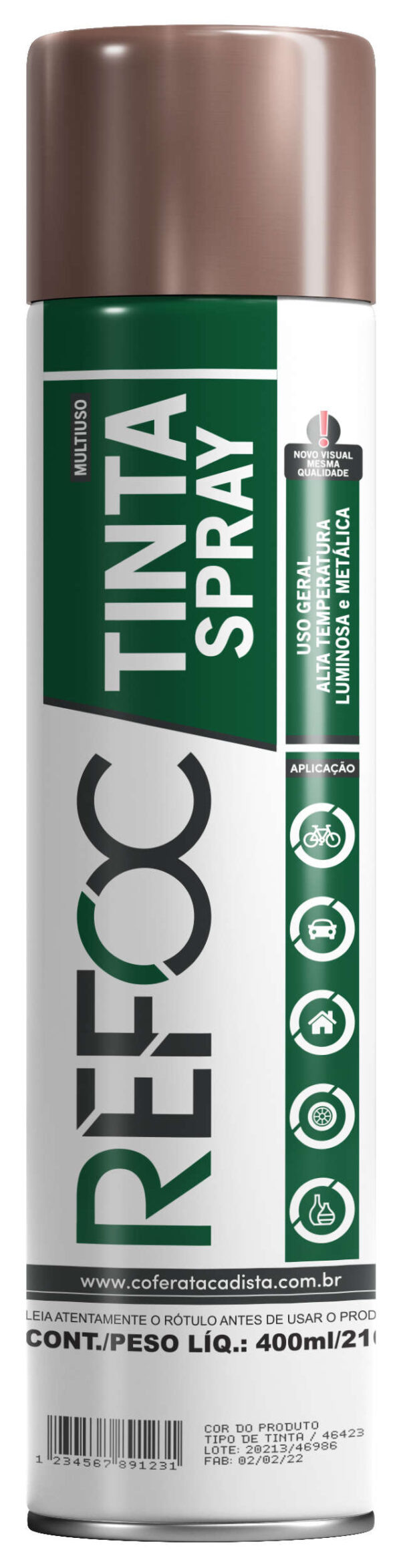 TINTA SPRAY METÁLICA 400ML - 210G - Imagem 2